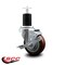 Service Caster 3.5'' Maroon Poly Swivel 1-3/4'' Expanding Stem Caster with Brake SCC-EX20S3514-PPUB-MRN-TLB-134 - alternate 2